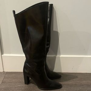 Zara block heel black leather boot worn handful of times in pristine condition